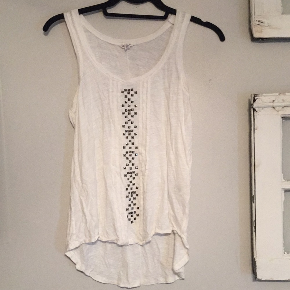 White tank with sequin detail